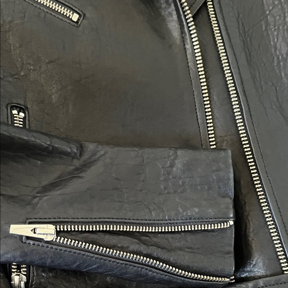 Veda Jayne Classic Black Leather Jacket - Picture 3 of 5